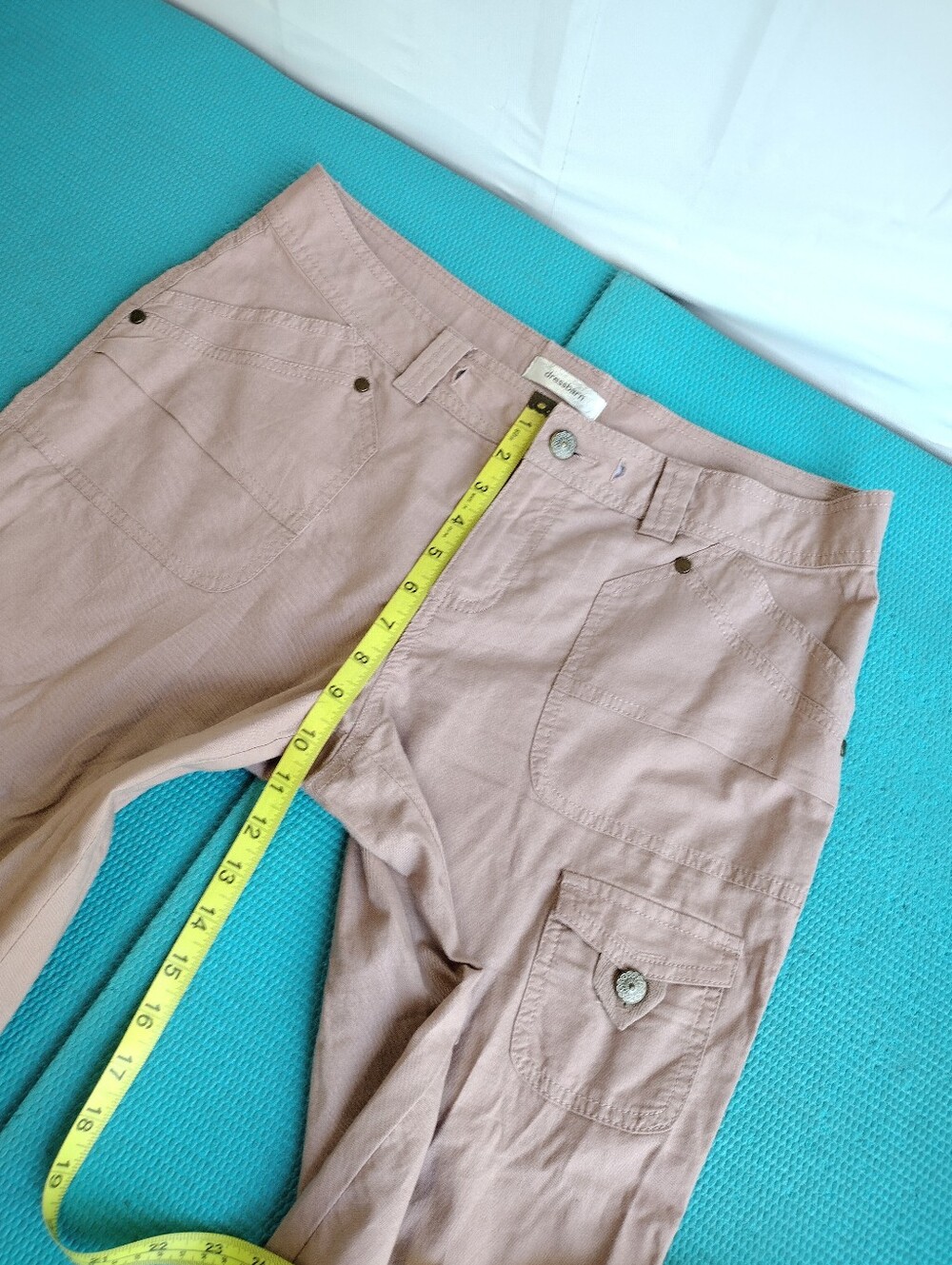 Dressbarn Women's Cargo Capri Pants Ties at Calf - Mauve - Size 8 - Picture 4 of 8